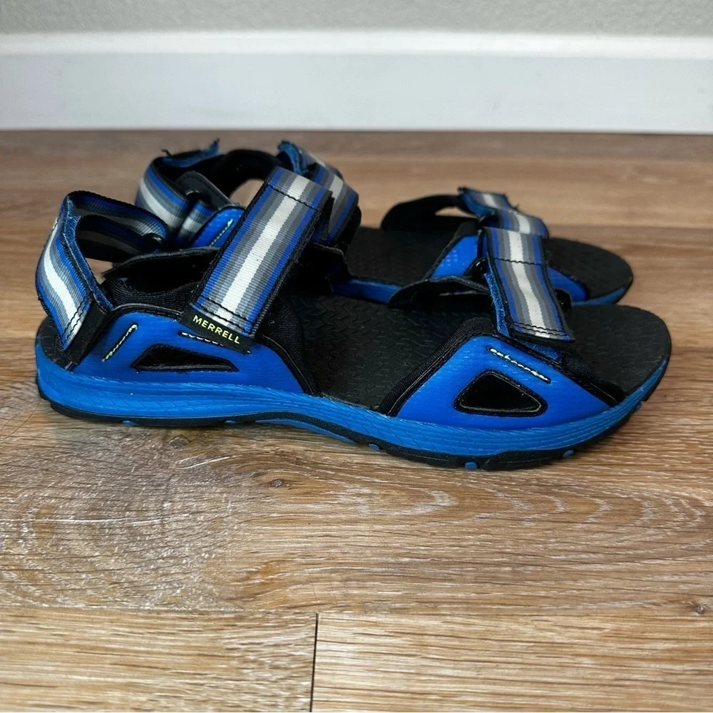 Merrell Hydro Blaze Blue Hook-and Loop Boys Sandals, Size 7